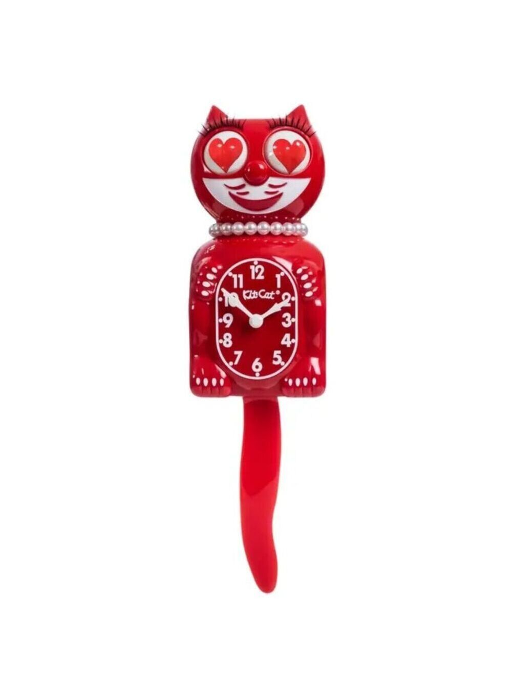 Classic Red Lady Kit Cat Klock Heart Eyes